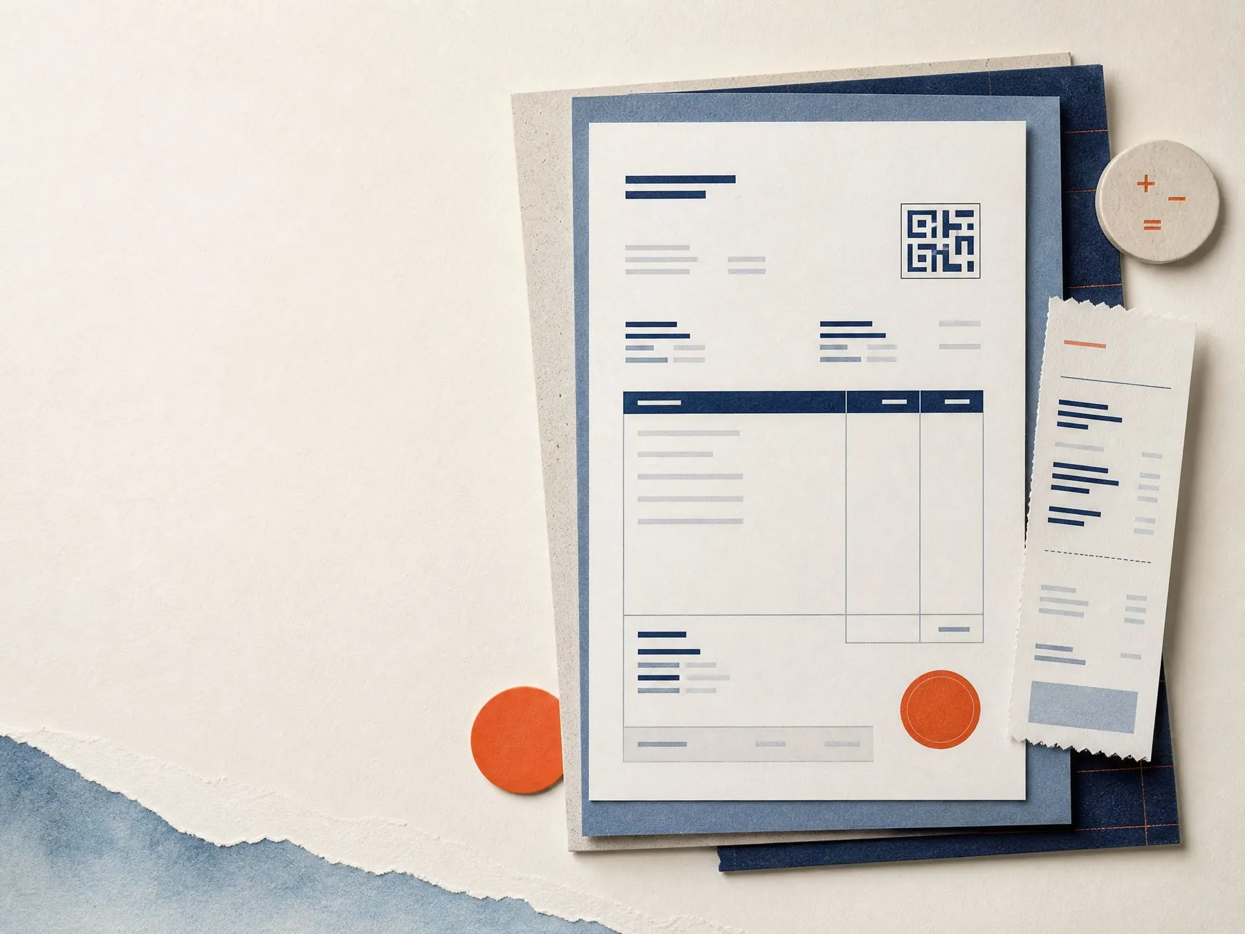 Abstract invoice and business papers